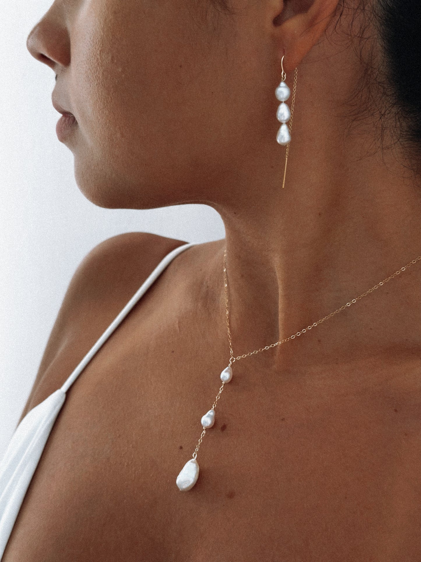 PERLA - Parure collier-boucles d'oreilles