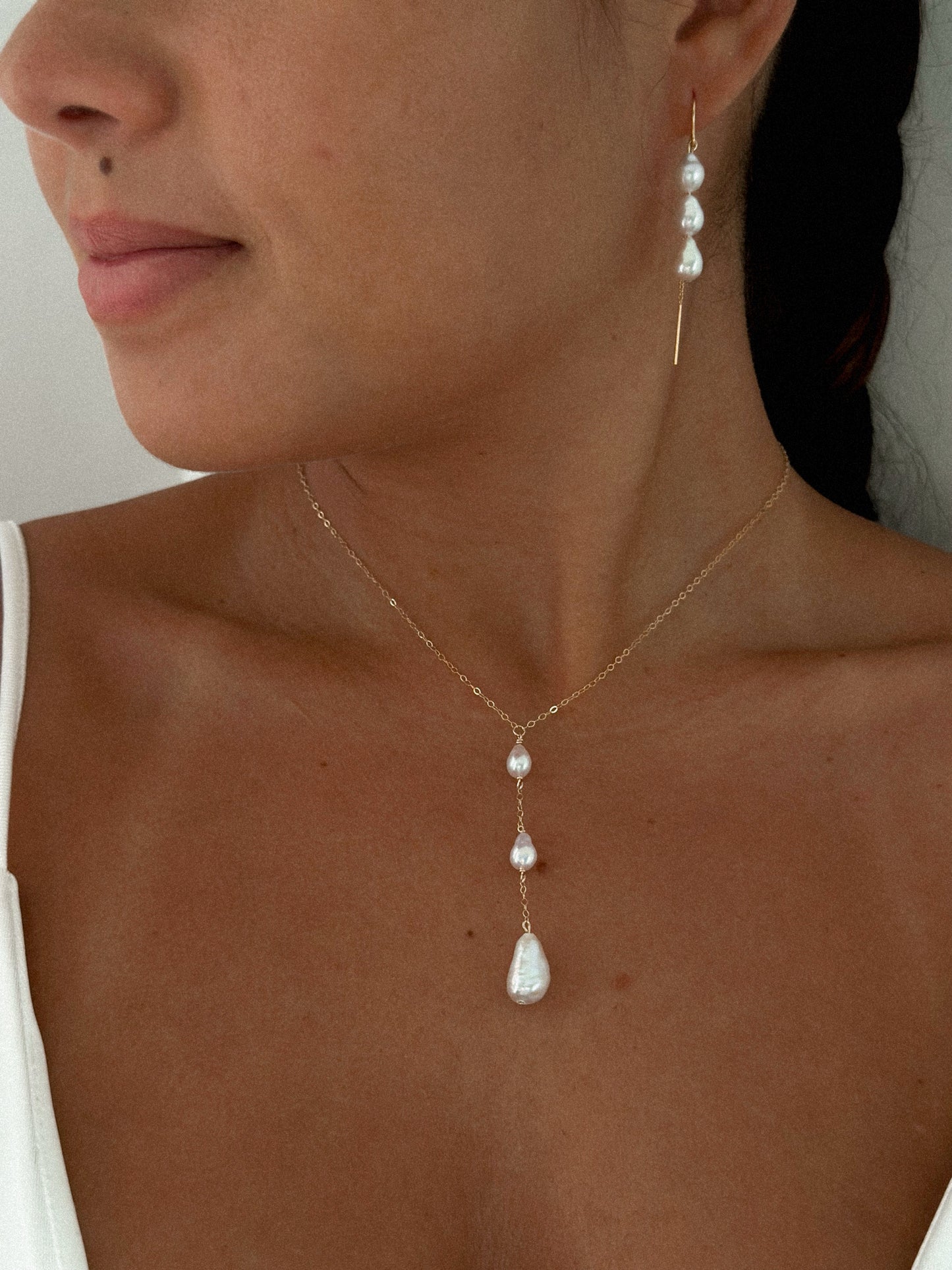 PERLA - Parure collier-boucles d'oreilles