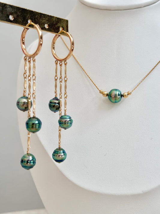 DEEP SEA - Parure collier - boucles d'oreilles