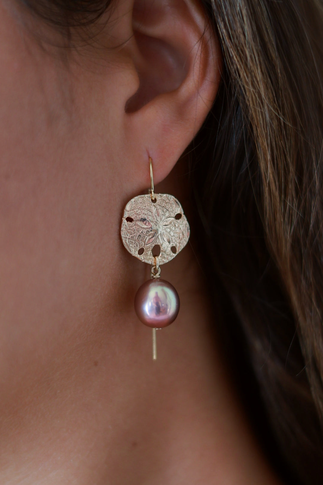 Boucles d'oreilles sable de feu portée 2