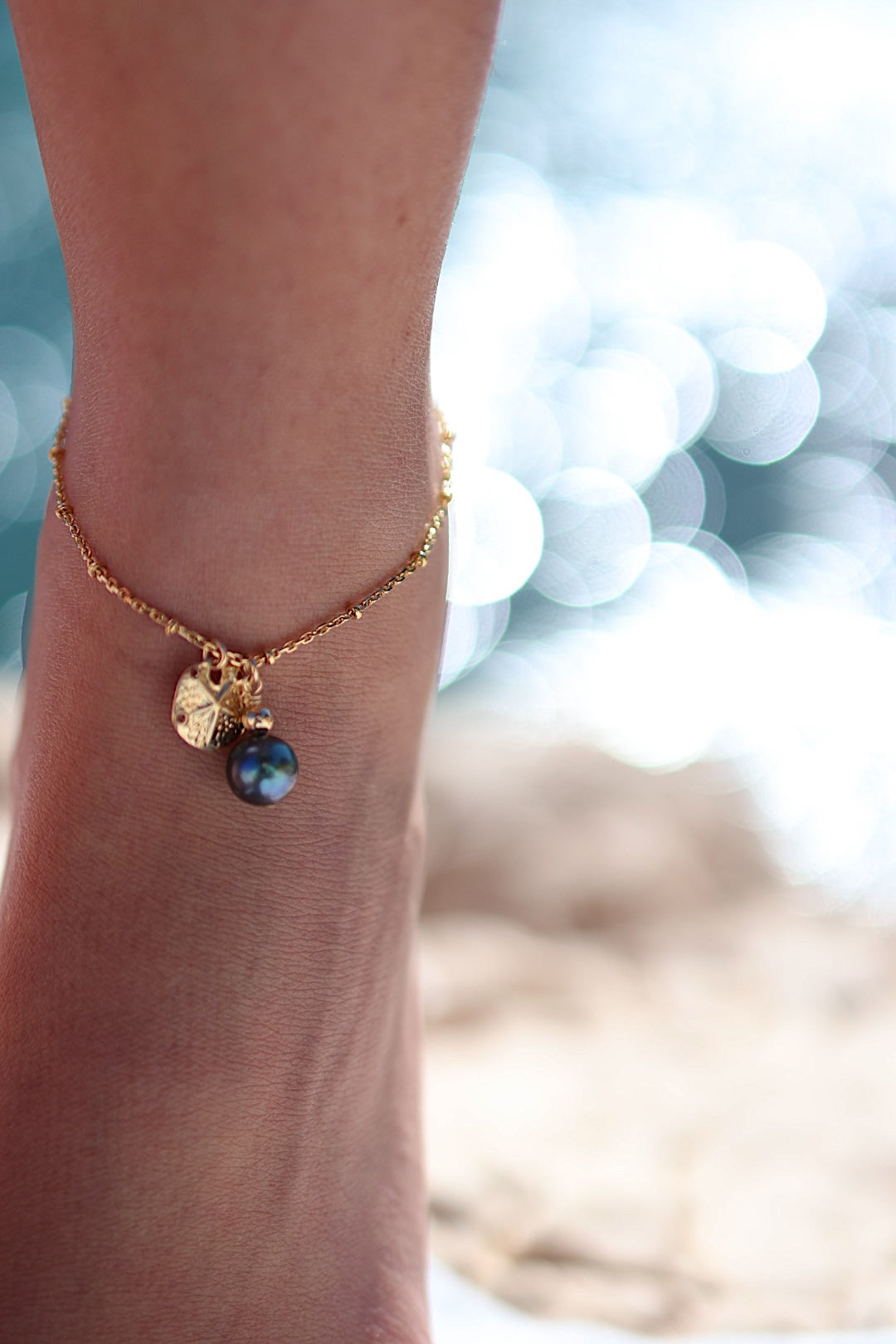 chaine de cheville sand dollar portée